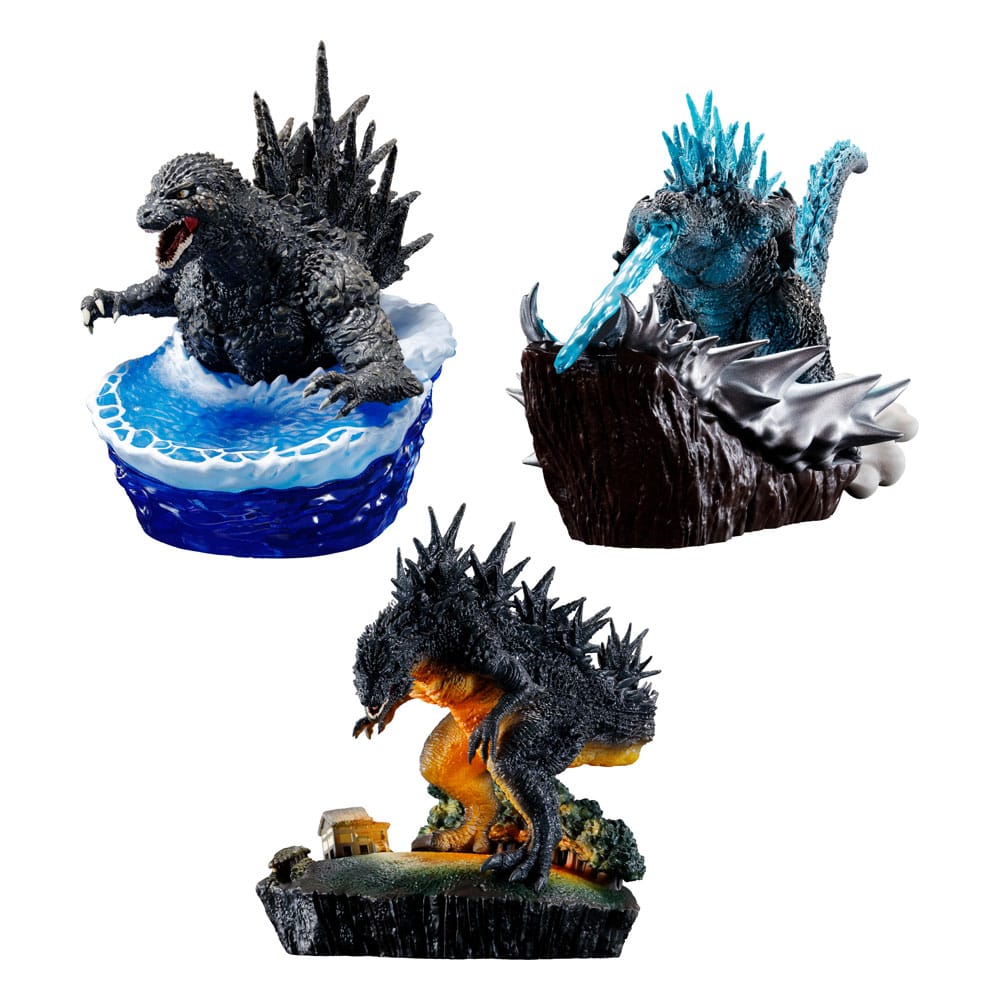 Godzilla Petitrama EX Series Trading Figure 3-Set From Zero To Minus One Set 9cm - Mini Figures - Megahouse - Hobby Figures UK