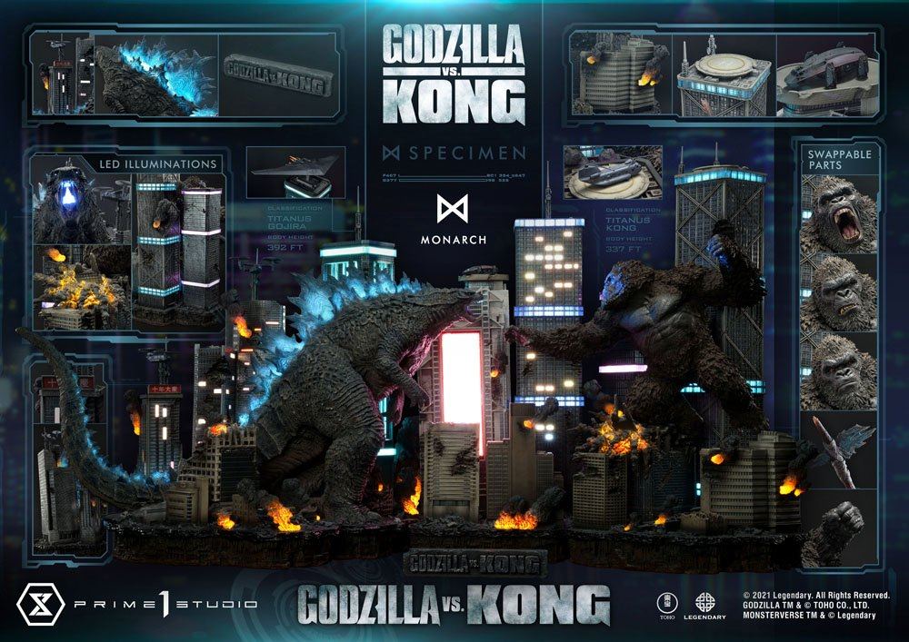 Godzilla vs. Kong Diorama Godzilla vs. Kong Final Battle 80cm - Scale Statue - Prime 1 Studio - Hobby Figures UK