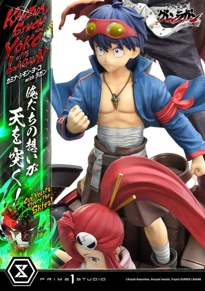 Gurren Lagann Ultimate Premium Masterline Series Statue 1/4 Kamina, Simon & Yoko with Lagann Deluxe Bonus Version 97cm - Scale Statue - Prime 1 Studio - Hobby Figures UK