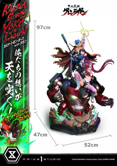 Gurren Lagann Ultimate Premium Masterline Series Statue 1/4 Kamina, Simon & Yoko with Lagann Deluxe Bonus Version 97cm - Scale Statue - Prime 1 Studio - Hobby Figures UK