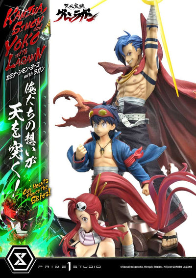 Gurren Lagann Ultimate Premium Masterline Series Statue 1/4 Kamina, Simon & Yoko with Lagann Deluxe Bonus Version 97cm - Scale Statue - Prime 1 Studio - Hobby Figures UK