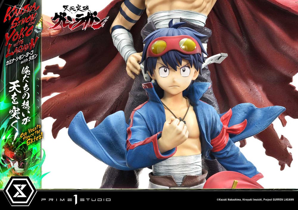 Gurren Lagann Ultimate Premium Masterline Series Statue 1/4 Kamina, Simon & Yoko with Lagann Deluxe Bonus Version 97cm - Scale Statue - Prime 1 Studio - Hobby Figures UK