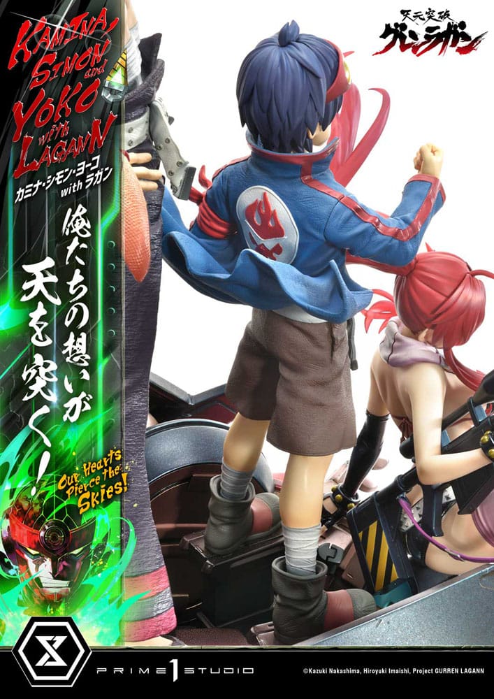 Gurren Lagann Ultimate Premium Masterline Series Statue 1/4 Kamina, Simon & Yoko with Lagann Deluxe Bonus Version 97cm - Scale Statue - Prime 1 Studio - Hobby Figures UK