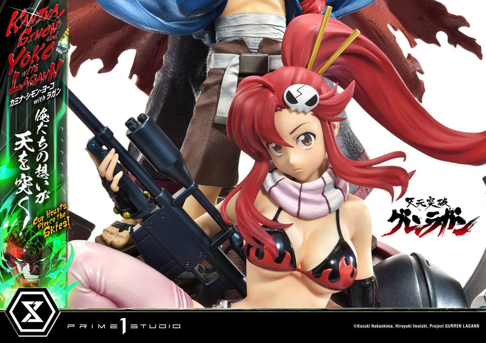 Gurren Lagann Ultimate Premium Masterline Series Statue 1/4 Kamina, Simon & Yoko with Lagann 97cm - Scale Statue - Prime 1 Studio - Hobby Figures UK