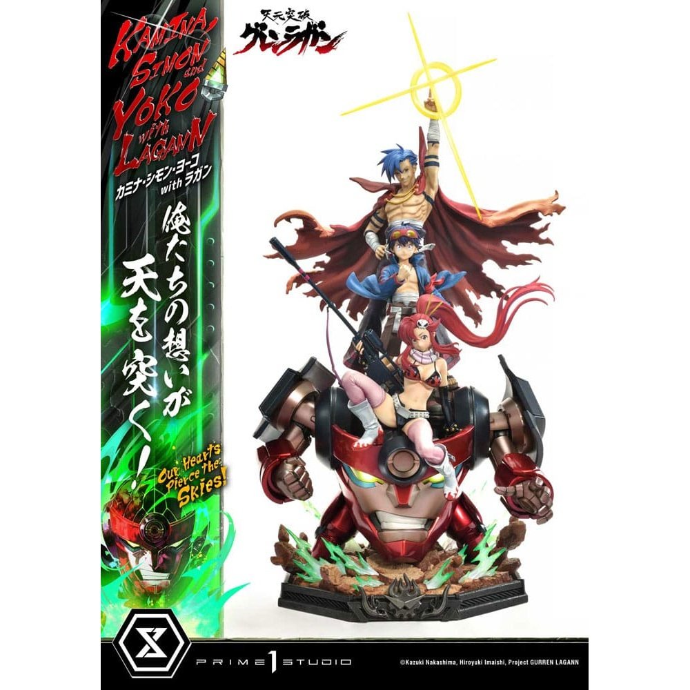 Gurren Lagann Ultimate Premium Masterline Series Statue 1/4 Kamina, Simon & Yoko with Lagann 97cm - Scale Statue - Prime 1 Studio - Hobby Figures UK