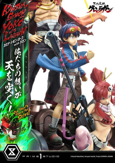 Gurren Lagann Ultimate Premium Masterline Series Statue 1/4 Kamina, Simon & Yoko with Lagann 97cm - Scale Statue - Prime 1 Studio - Hobby Figures UK