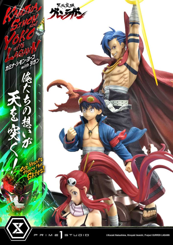 Gurren Lagann Ultimate Premium Masterline Series Statue 1/4 Kamina, Simon & Yoko with Lagann 97cm - Scale Statue - Prime 1 Studio - Hobby Figures UK