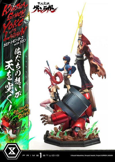 Gurren Lagann Ultimate Premium Masterline Series Statue 1/4 Kamina, Simon & Yoko with Lagann Deluxe Version 97cm - Scale Statue - Prime 1 Studio - Hobby Figures UK