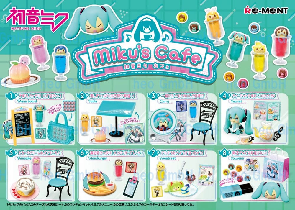Hatsune Miku Accessory Sets Miku's Cafe Display (8) - Mini Figures - Re-Ment - Hobby Figures UK