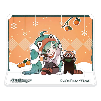 Hatsune Miku Acrylic Figure Standee Miku and Red Panda (Winter Time) 11cm - Mini Figures - POPbuddies - Hobby Figures UK