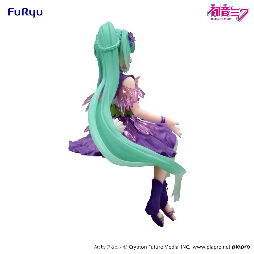 Hatsune Miku Noodle Stopper PVC Statue Flower Fairy Cosmos Purple Color Ver. 14cm - Scale Statue - Furyu - Hobby Figures UK