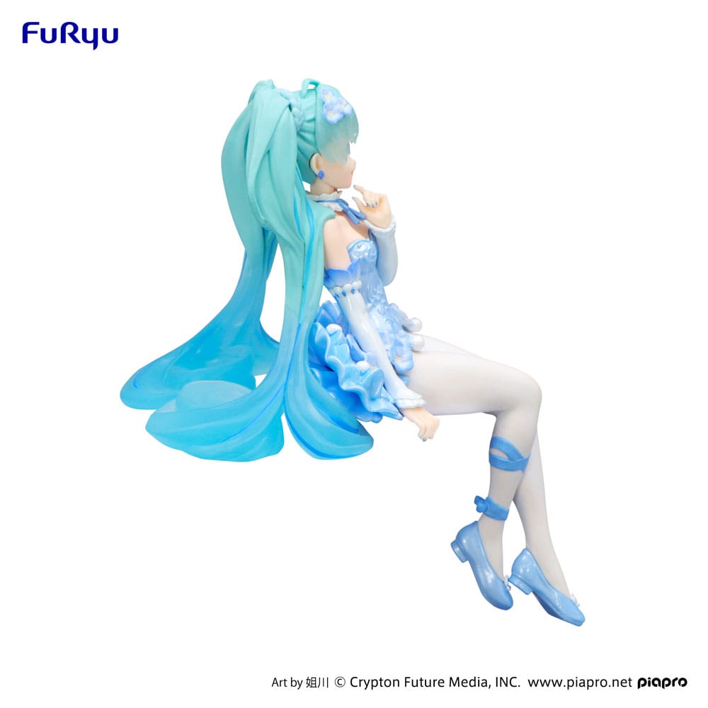 Hatsune Miku Noodle Stopper PVC Statue Flower Fairy Nemophila Pail Blue Color Ver. 15cm - Scale Statue - Furyu - Hobby Figures UK