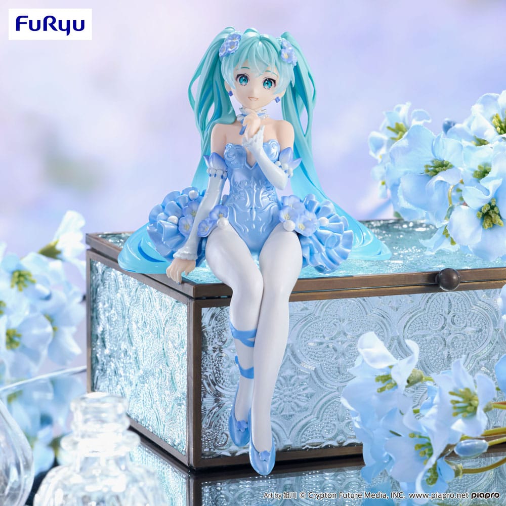 Hatsune Miku Noodle Stopper PVC Statue Flower Fairy Nemophila Pail