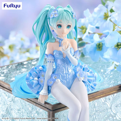 Hatsune Miku Noodle Stopper PVC Statue Flower Fairy Nemophila Pail Blue Color Ver. 15cm - Scale Statue - Furyu - Hobby Figures UK
