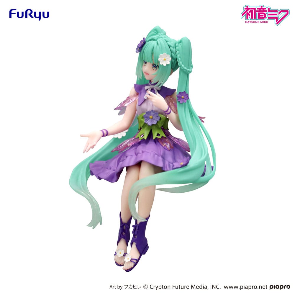 Hatsune Miku Noodle Stopper PVC Statue Flower Fairy Cosmos Purple Color Ver. 14cm - Scale Statue - Furyu - Hobby Figures UK