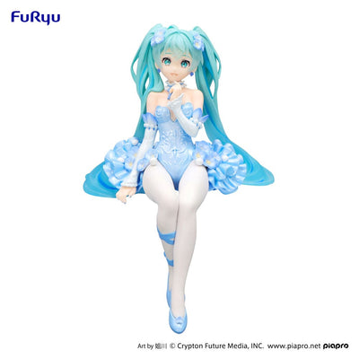 Hatsune Miku Noodle Stopper PVC Statue Flower Fairy Nemophila Pail Blue Color Ver. 15cm - Scale Statue - Furyu - Hobby Figures UK