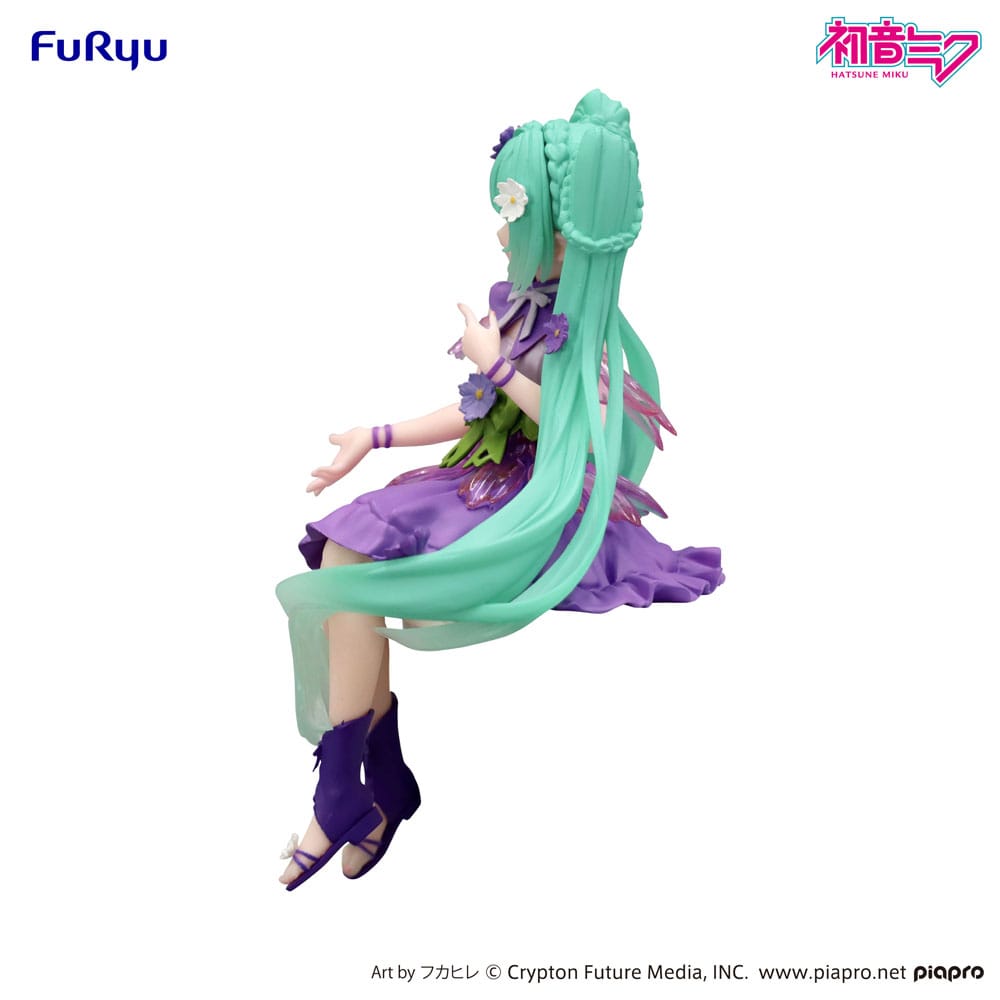 Hatsune Miku Noodle Stopper PVC Statue Flower Fairy Cosmos Purple Color Ver. 14cm - Scale Statue - Furyu - Hobby Figures UK
