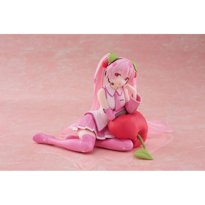 Hatsune Miku PVC Statue Desktop Cute Figure Sakura Miku Cherry Cushion Ver. 13cm - Scale Statue - Taito Prize - Hobby Figures UK
