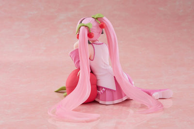 Hatsune Miku PVC Statue Desktop Cute Figure Sakura Miku Cherry Cushion Ver. 13cm - Scale Statue - Taito Prize - Hobby Figures UK