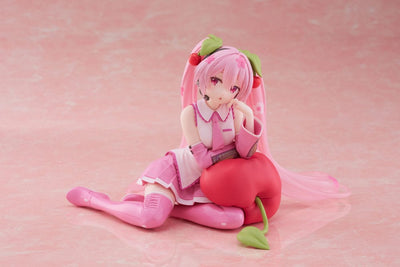 Hatsune Miku PVC Statue Desktop Cute Figure Sakura Miku Cherry Cushion Ver. 13cm - Scale Statue - Taito Prize - Hobby Figures UK