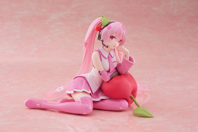 Hatsune Miku PVC Statue Desktop Cute Figure Sakura Miku Cherry Cushion Ver. 13cm - Scale Statue - Taito Prize - Hobby Figures UK