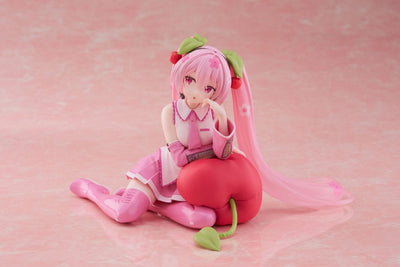 Hatsune Miku PVC Statue Desktop Cute Figure Sakura Miku Cherry Cushion Ver. 13cm - Scale Statue - Taito Prize - Hobby Figures UK