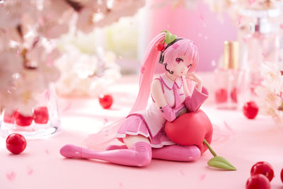 Hatsune Miku PVC Statue Desktop Cute Figure Sakura Miku Cherry Cushion Ver. 13cm - Scale Statue - Taito Prize - Hobby Figures UK