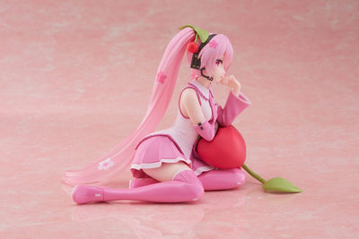 Hatsune Miku PVC Statue Desktop Cute Figure Sakura Miku Cherry Cushion Ver. 13cm - Scale Statue - Taito Prize - Hobby Figures UK
