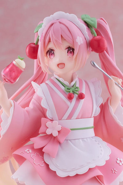 Hatsune Miku PVC Statue Newley Written Sakura Miku Japanese Cafe Ver. 18cm - Scale Statue - Taito Prize - Hobby Figures UK