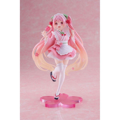 Hatsune Miku PVC Statue Newley Written Sakura Miku Japanese Cafe Ver. 18cm - Scale Statue - Taito Prize - Hobby Figures UK