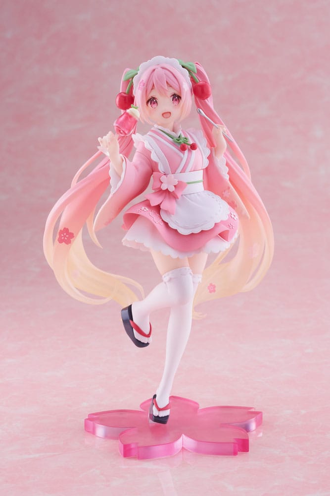 Hatsune Miku PVC Statue Newley Written Sakura Miku Japanese Cafe Ver. 18cm - Scale Statue - Taito Prize - Hobby Figures UK