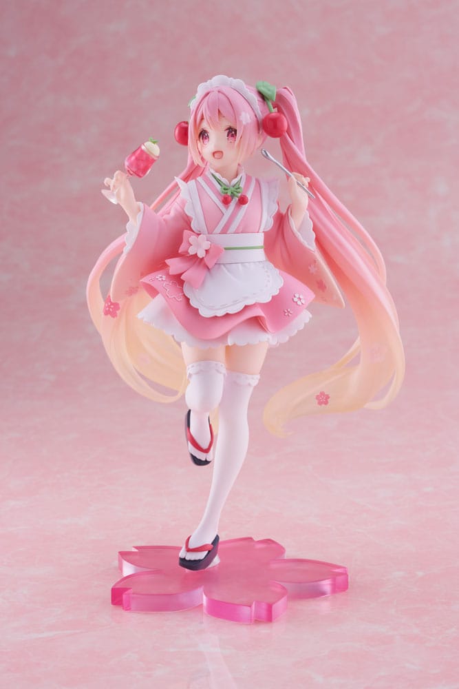 Hatsune Miku PVC Statue Newley Written Sakura Miku Japanese Cafe Ver. 18cm - Scale Statue - Taito Prize - Hobby Figures UK