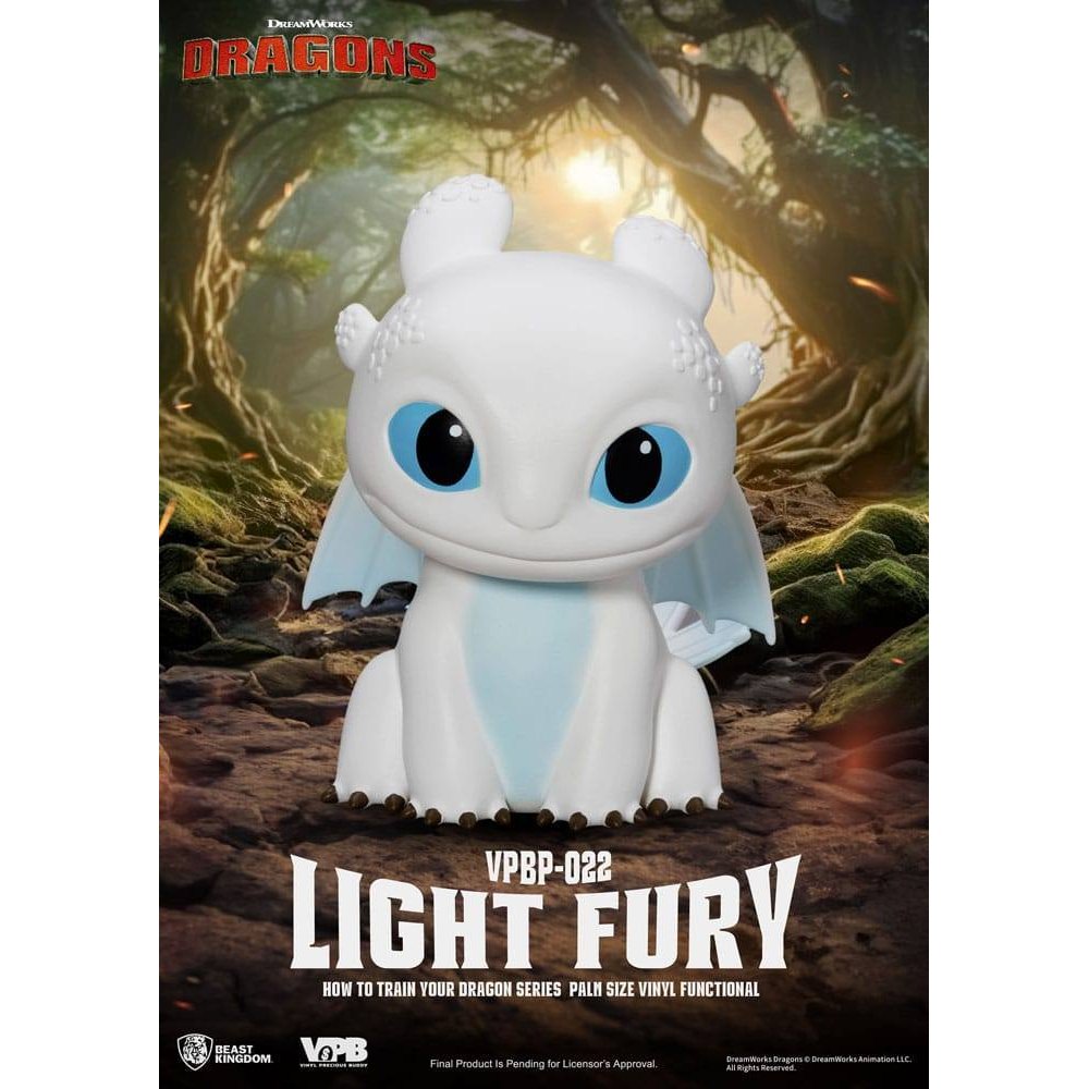 How To Train Your Dragon Piggy Vinyl Bank Light Fury 12cm - Scale Statue - Beast Kingdom Toys - Hobby Figures UK