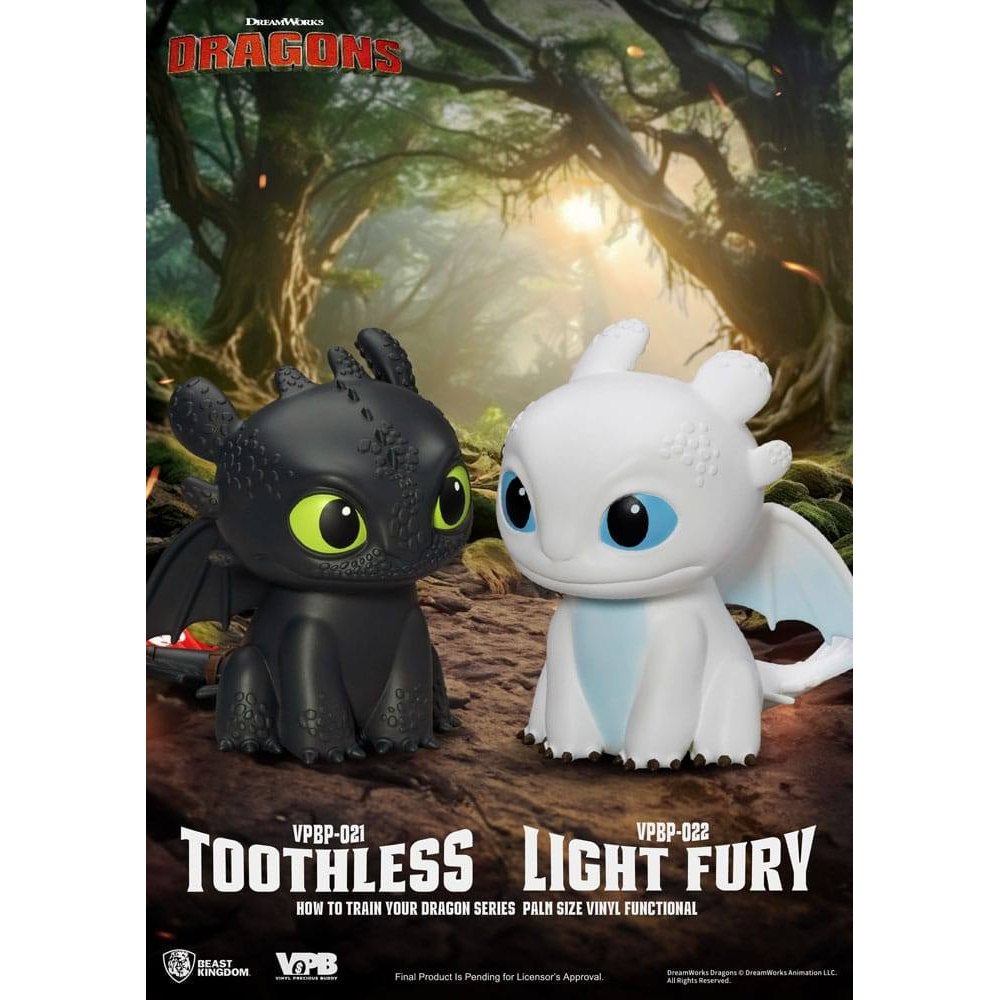 How To Train Your Dragon Piggy Vinyl Bank Light Fury 12cm - Scale Statue - Beast Kingdom Toys - Hobby Figures UK
