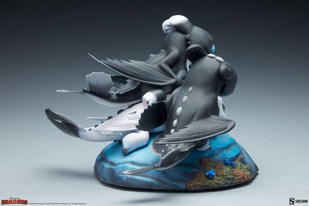 How to Train Your Dragon: The Hidden World Statue Dart, Pouncer and Ruffrunner 15cm - Scale Statue - Sideshow Collectibles - Hobby Figures UK