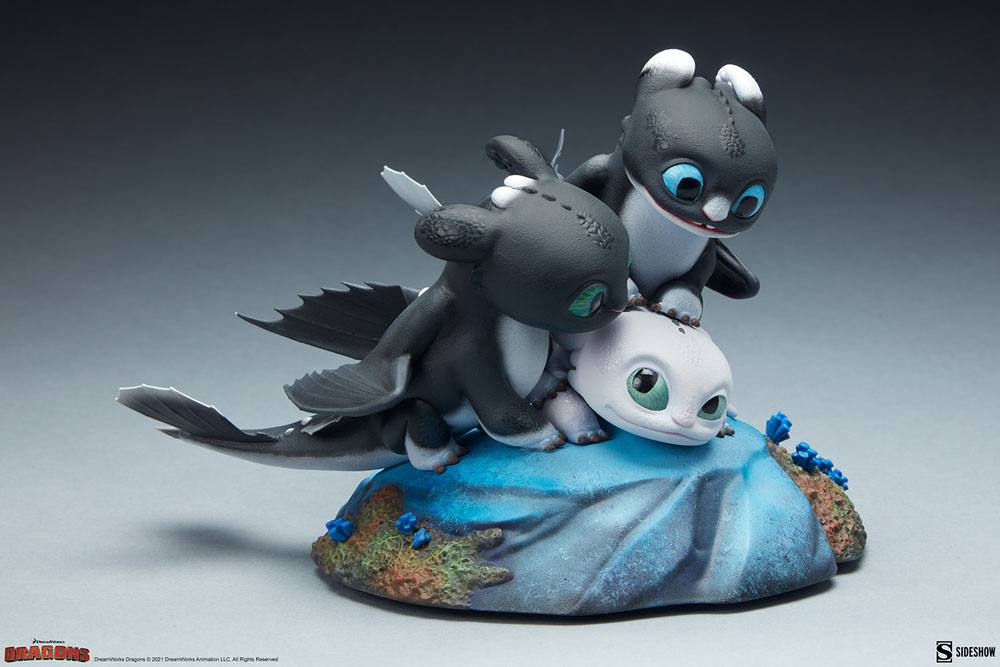 How to Train Your Dragon: The Hidden World Statue Dart, Pouncer and Ruffrunner 15cm - Scale Statue - Sideshow Collectibles - Hobby Figures UK
