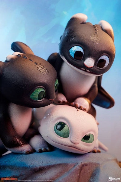 How to Train Your Dragon: The Hidden World Statue Dart, Pouncer and Ruffrunner 15cm - Scale Statue - Sideshow Collectibles - Hobby Figures UK