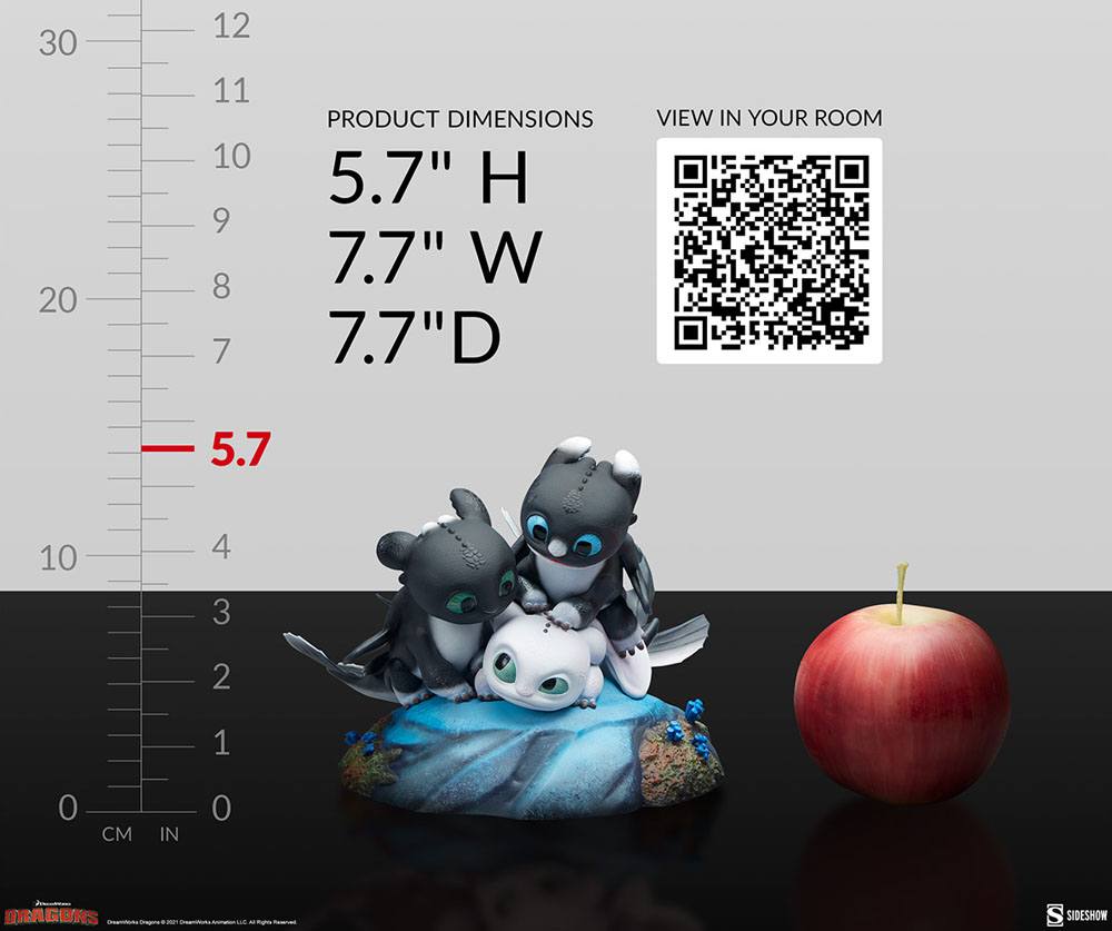 How to Train Your Dragon: The Hidden World Statue Dart, Pouncer and Ruffrunner 15cm - Scale Statue - Sideshow Collectibles - Hobby Figures UK