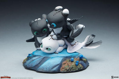 How to Train Your Dragon: The Hidden World Statue Dart, Pouncer and Ruffrunner 15cm - Scale Statue - Sideshow Collectibles - Hobby Figures UK
