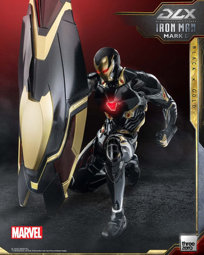 Infinity Saga DLX Action Figure 1/12 Iron Man Mark 50 (Black X Gold) 17cm - Action Figures - ThreeZero - Hobby Figures UK