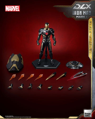 Infinity Saga DLX Action Figure 1/12 Iron Man Mark 50 (Black X Gold) 17cm - Action Figures - ThreeZero - Hobby Figures UK