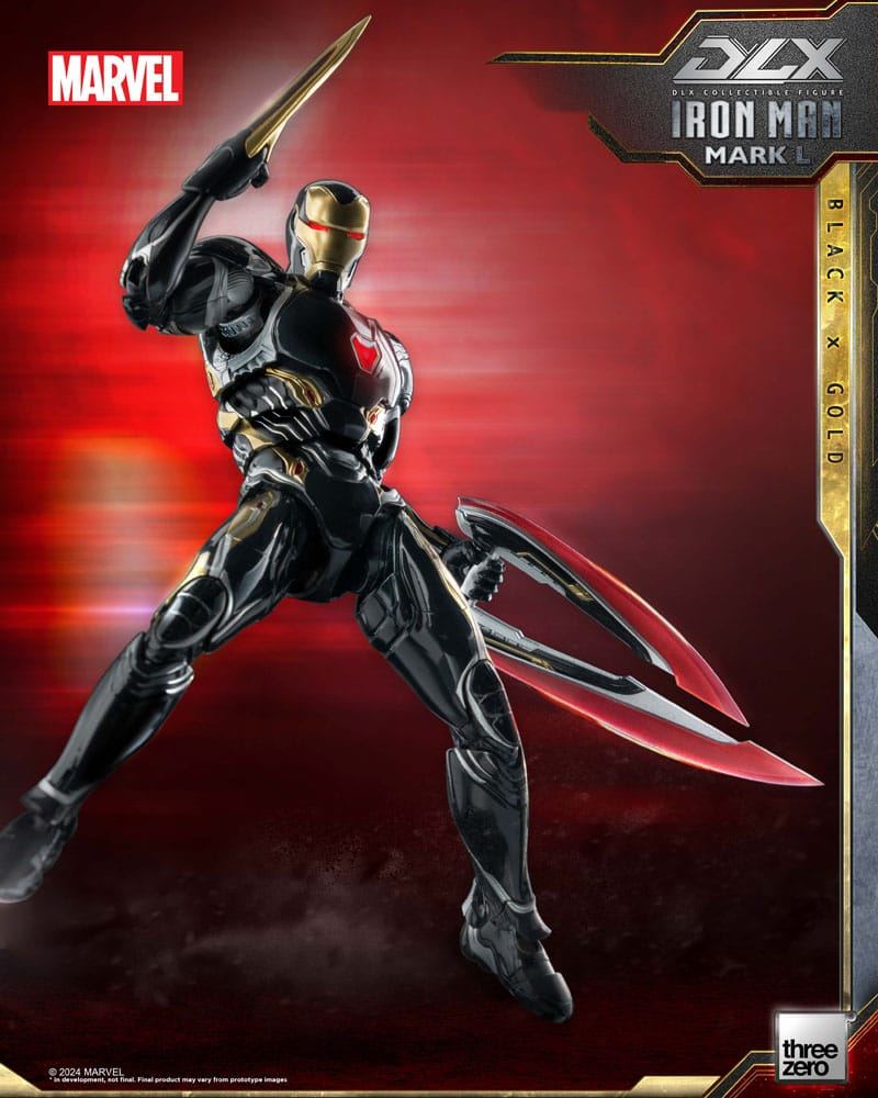 Infinity Saga DLX Action Figure 1/12 Iron Man Mark 50 (Black X Gold) 17cm - Action Figures - ThreeZero - Hobby Figures UK