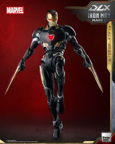Infinity Saga DLX Action Figure 1/12 Iron Man Mark 50 (Black X Gold) 17cm - Action Figures - ThreeZero - Hobby Figures UK