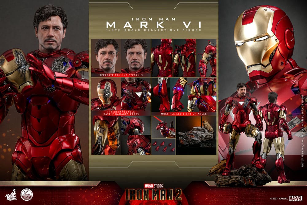 Iron Man 2 Action Figure 1/4 Iron Man Mark VI 48cm - Action Figures - Hot Toys - Hobby Figures UK