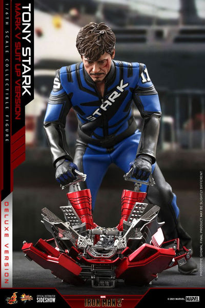Iron Man 2 Movie Masterpiece Action Figure 1/6 Tony Stark (Mark V Suit Up Version) Deluxe 31cm - Action Figures - Hot Toys - Hobby Figures UK