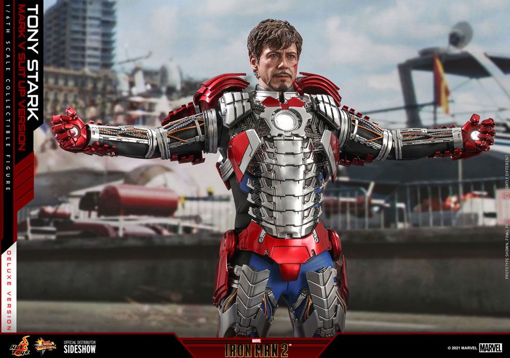 Iron Man 2 Movie Masterpiece Action Figure 1/6 Tony Stark (Mark V Suit Up Version) Deluxe 31cm - Action Figures - Hot Toys - Hobby Figures UK