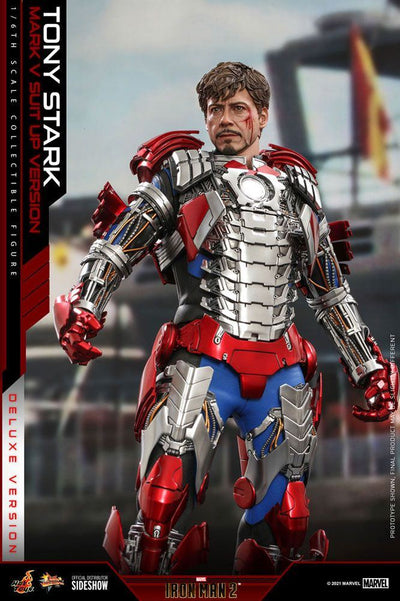 Iron Man 2 Movie Masterpiece Action Figure 1/6 Tony Stark (Mark V Suit Up Version) Deluxe 31cm - Action Figures - Hot Toys - Hobby Figures UK