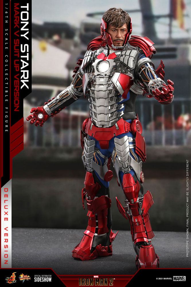 Iron Man 2 Movie Masterpiece Action Figure 1/6 Tony Stark (Mark V Suit Up Version) Deluxe 31cm - Action Figures - Hot Toys - Hobby Figures UK