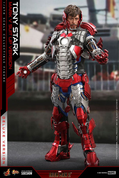 Iron Man 2 Movie Masterpiece Action Figure 1/6 Tony Stark (Mark V Suit Up Version) Deluxe 31cm - Action Figures - Hot Toys - Hobby Figures UK