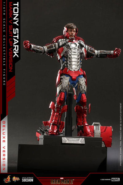 Iron Man 2 Movie Masterpiece Action Figure 1/6 Tony Stark (Mark V Suit Up Version) Deluxe 31cm - Action Figures - Hot Toys - Hobby Figures UK